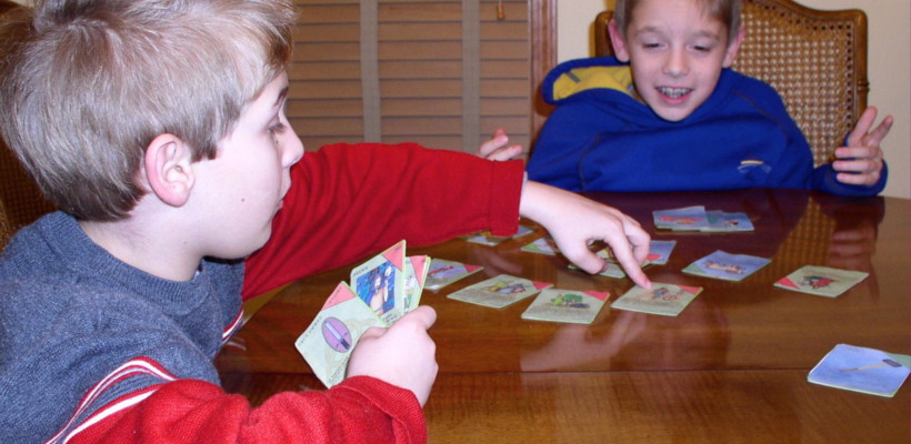 Kids Playing Top Trumps
