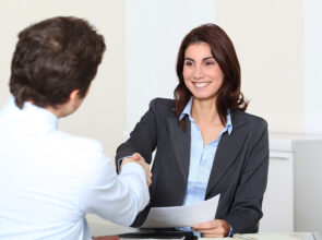 Job applicant having an interview